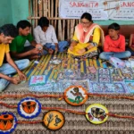 পটচিত্রের রঙে ভরতপুরে রাখির উৎসব