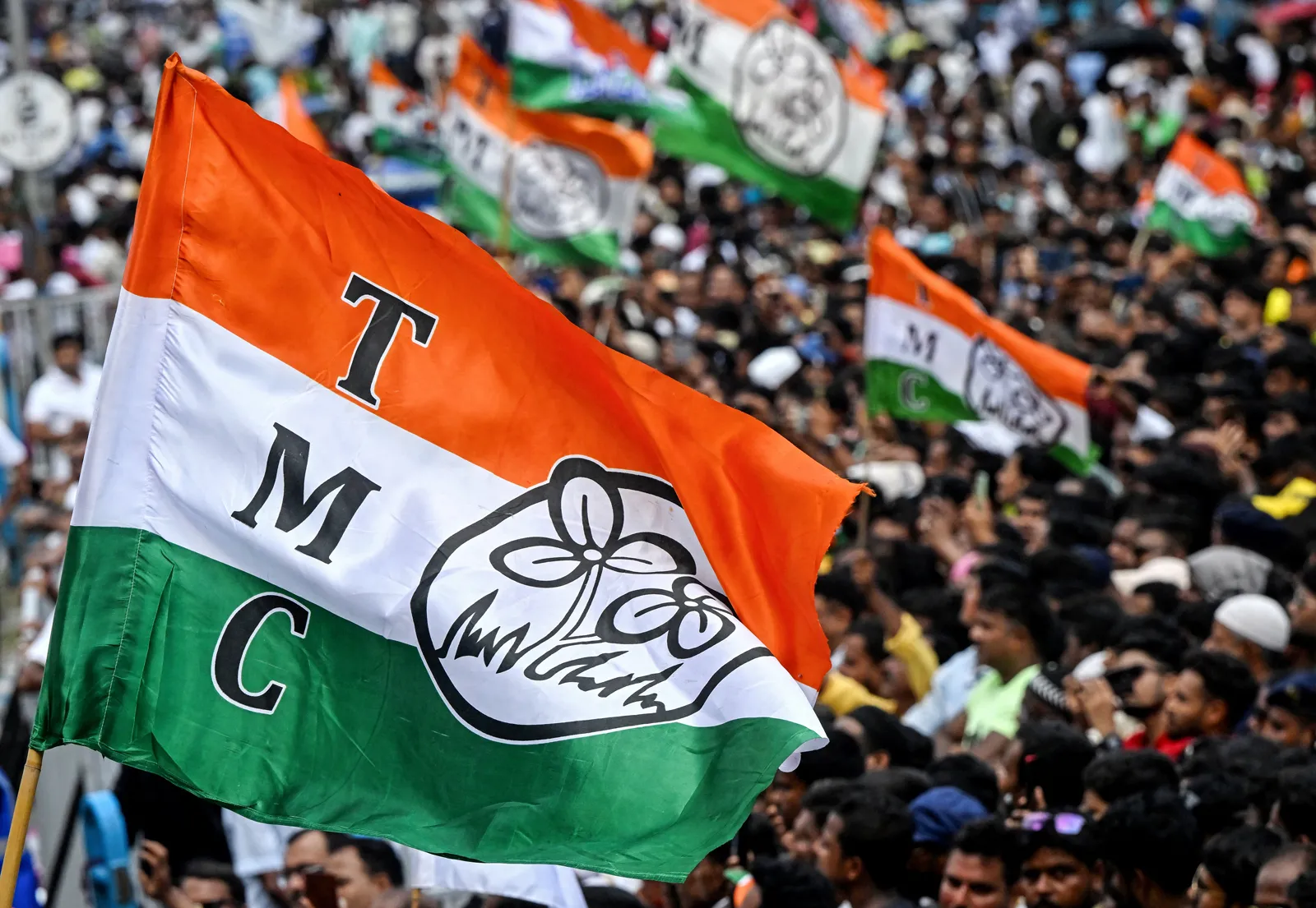 All-India-Trinamool-Congress-TMC-Party-Flag-Kolkata-West-Bengal-India